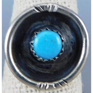 7/810 Vintage Sterling Silver Turquoise Navajo Ring Size 6.5